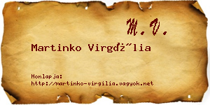 Martinko Virgília névjegykártya